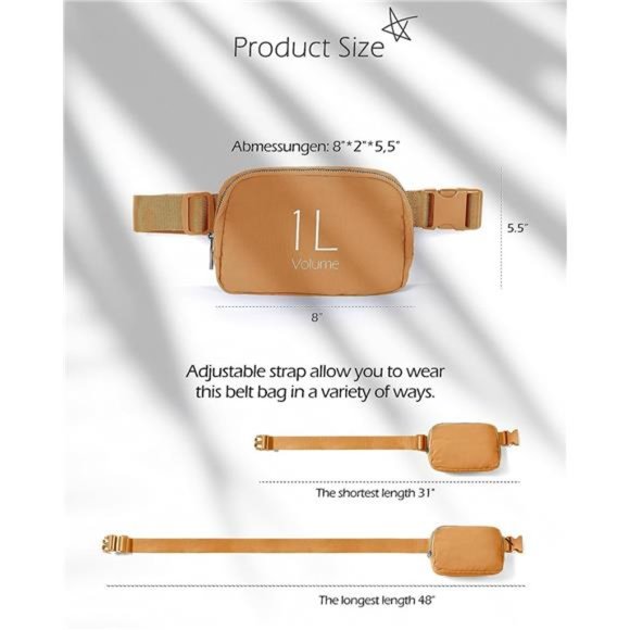 Unisex Mini Belt Bag with Adjustable Strap Small Waist Pouch for Workout Running - Picture 3 of 6